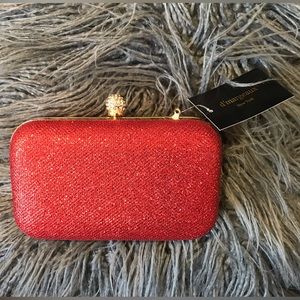 Women’s D’margeaux evening/dress clutch/purse/red/glitter/brand new